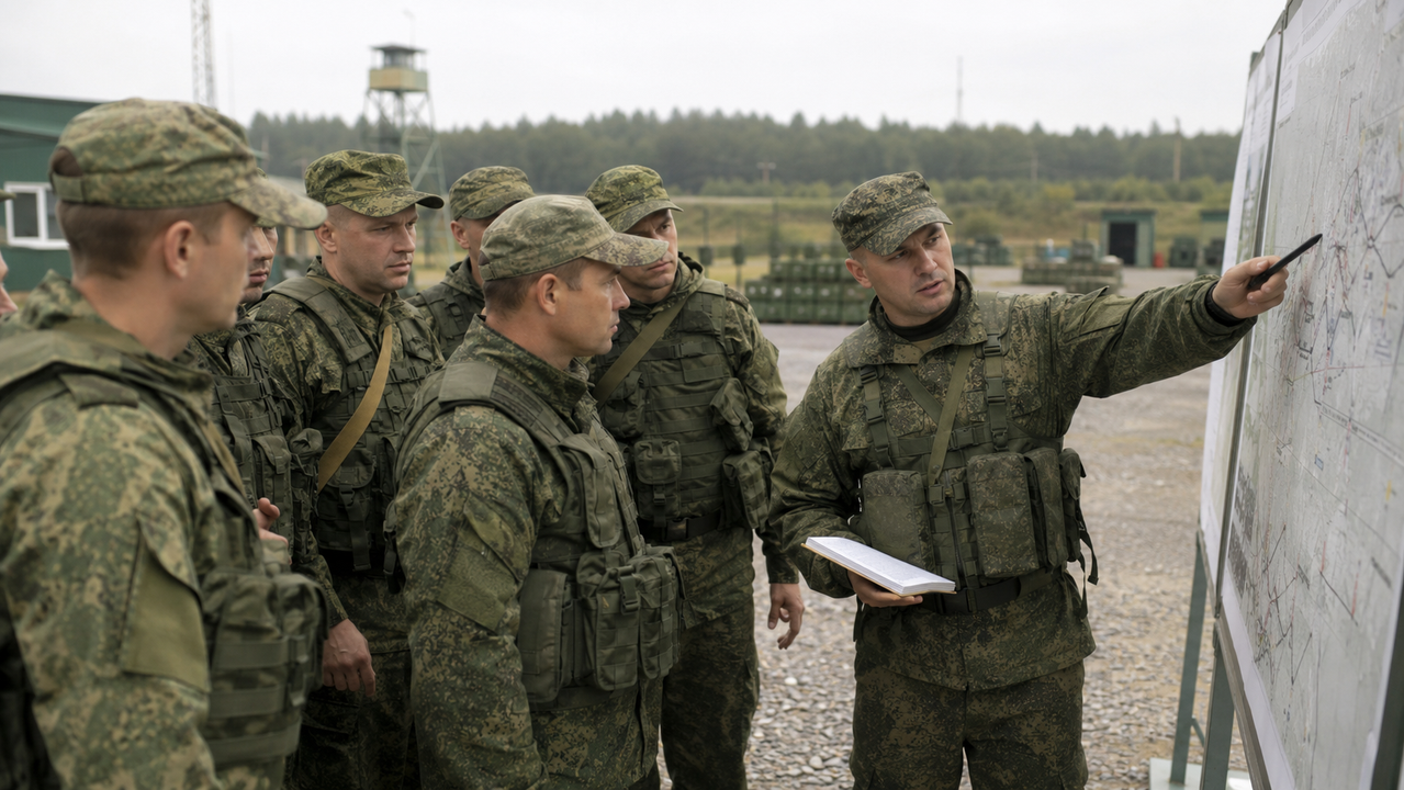 Service members take part in field training and receive instructions before assignment.