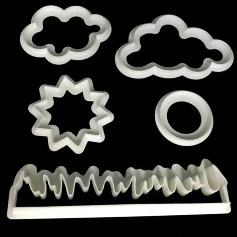 Cortador de nubes 5pz para decorar tortas pasta de fondant y galletas