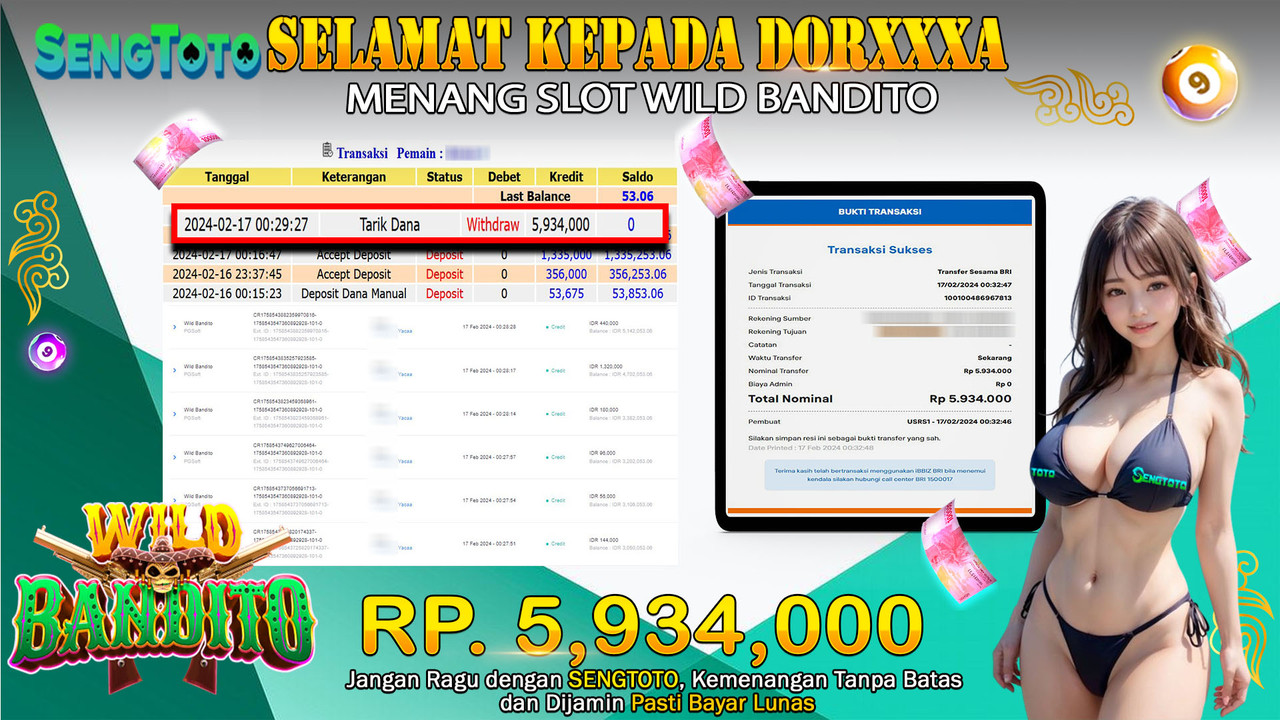 BUKTI PEMBAYARAN SLOT WILD BANDITO