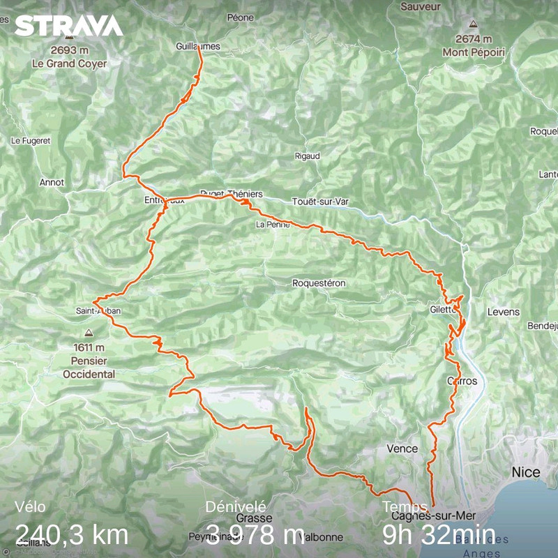 Les gorges du Daluis depuis la mer Strava9020493892824742302