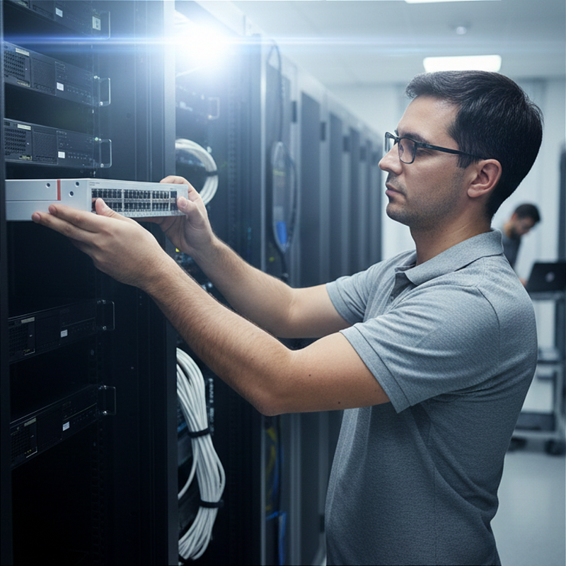 Switch Huawei S310-48P4S vista frontal com 48 portas