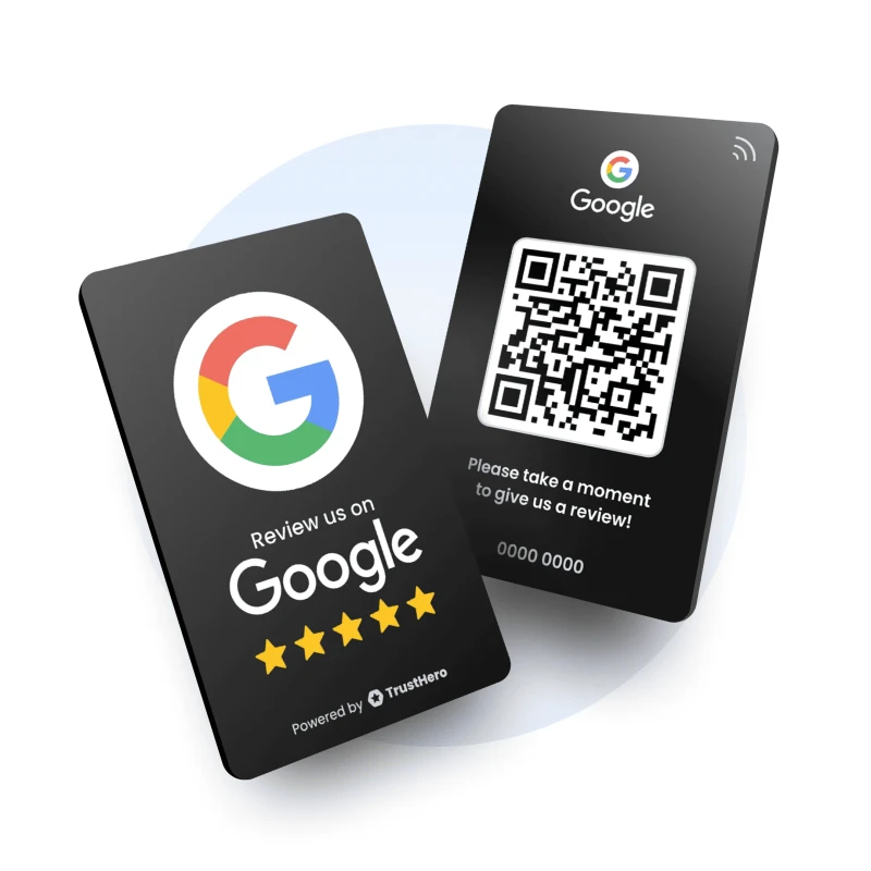 Card NFC nera per recensioni Google
