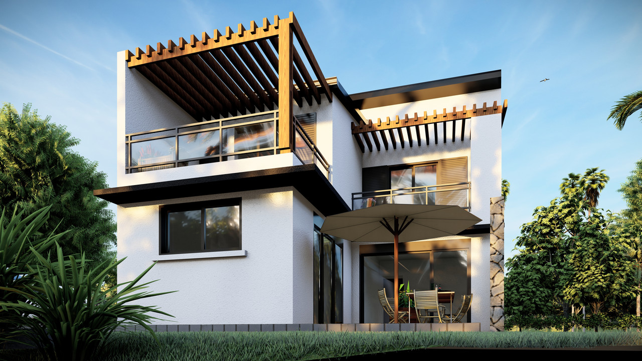 Villa R+1 cube avec balcon à La Réunion