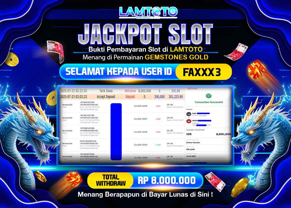 BUKTI JACKPOT LUNAS LAMTOTO