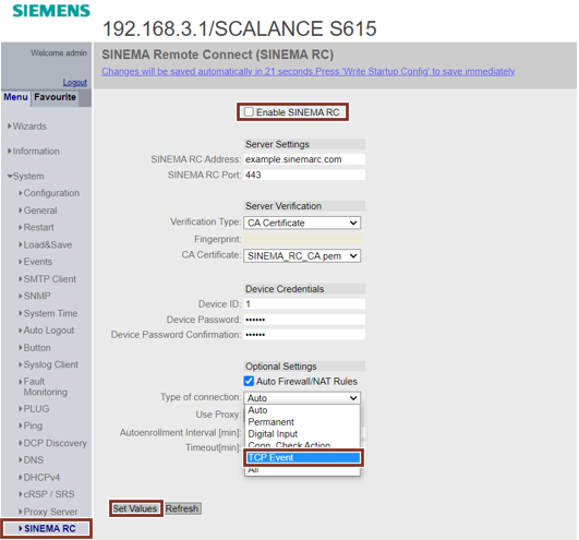 VPN connection on a SCALANCE M800 / S615 via TCP VPN connection on a SCALANCE M800 / S615 via TCP