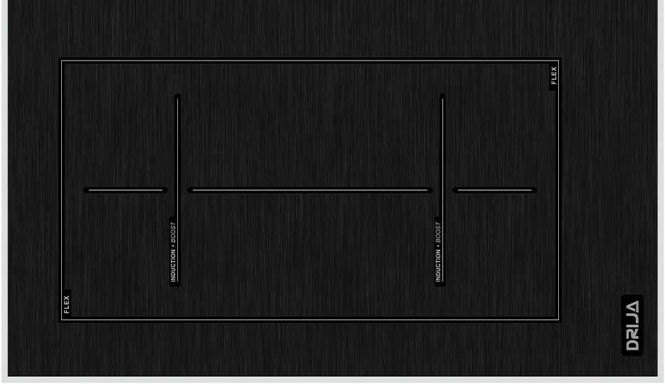 Estufa de inducción Drija Munich 90 con panel táctil y múltiples zonas flexibles.