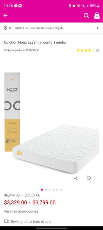 Liverpool: Colchon memory foam king size