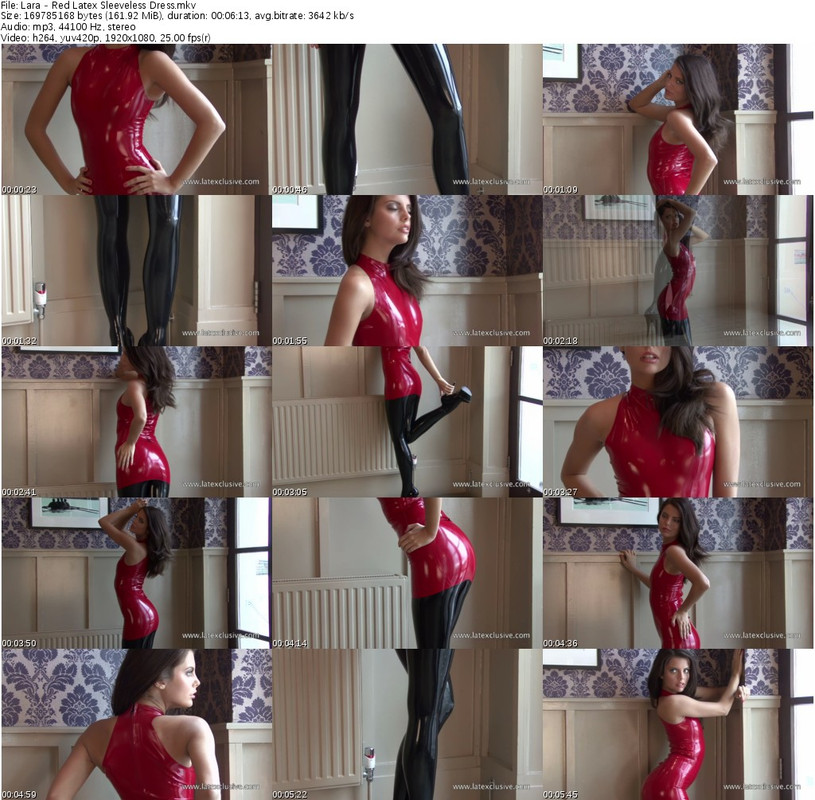 Lara - Red Latex Sleeveless Dress_s