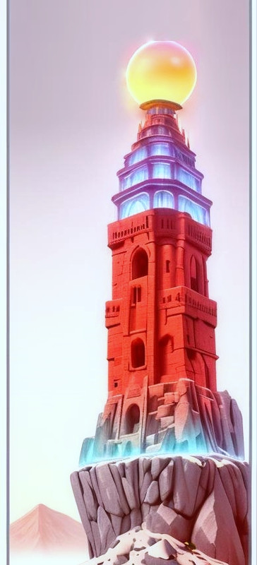 A mysterious spire built from rough, unfinished blocks of granite atop Mount Mitchell, the highest mountain in the eastern United States. A giant sphere of the highly polished marble tops the spire