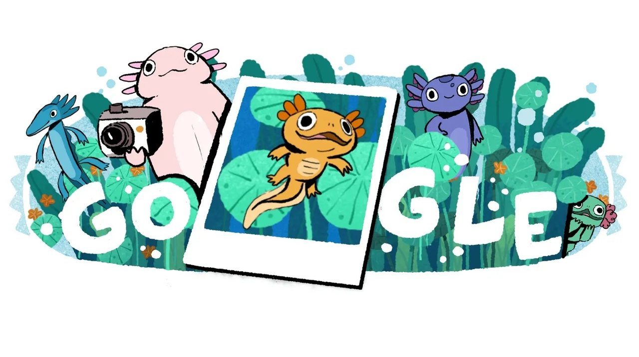 Google le dedica su doodle al lago de Xochimilco y los ajolotes