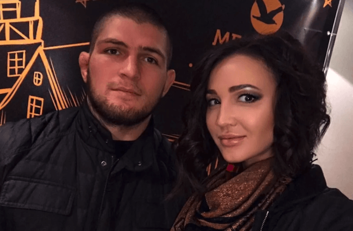 Khabib Nurmagomedov with his wife