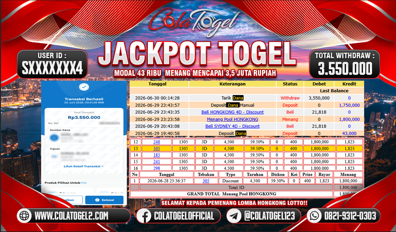 JACKPOT HONGKONG LOTTO!!