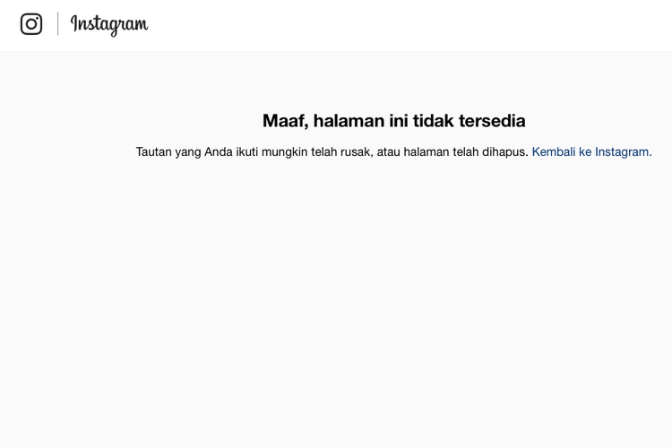Tangkapan layar akun Instagram Ferdian Paleka, @ferdianpalekaa sudah tidak bisa ditemukan.