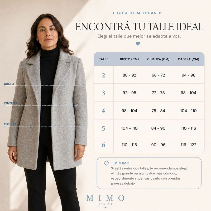 Saco paño MIMO distintos cuerpos
