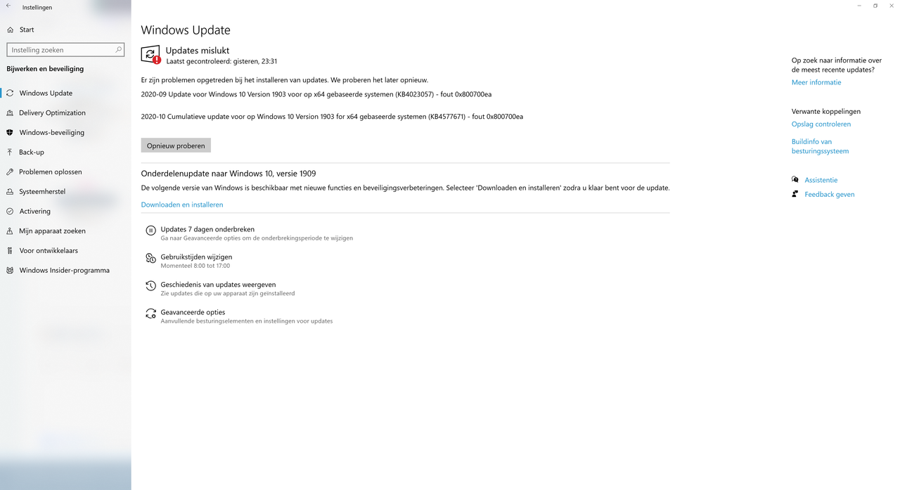 Win update screenshot