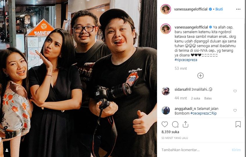 Unggahan Vanessa Angel kabarkan pesinetron Cecep Reza meninggal dunia
