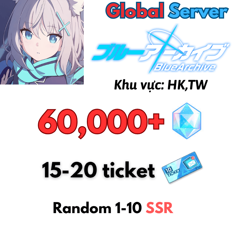 [Global] 60000+ Gems | Blue Archive  Global Starter Account 