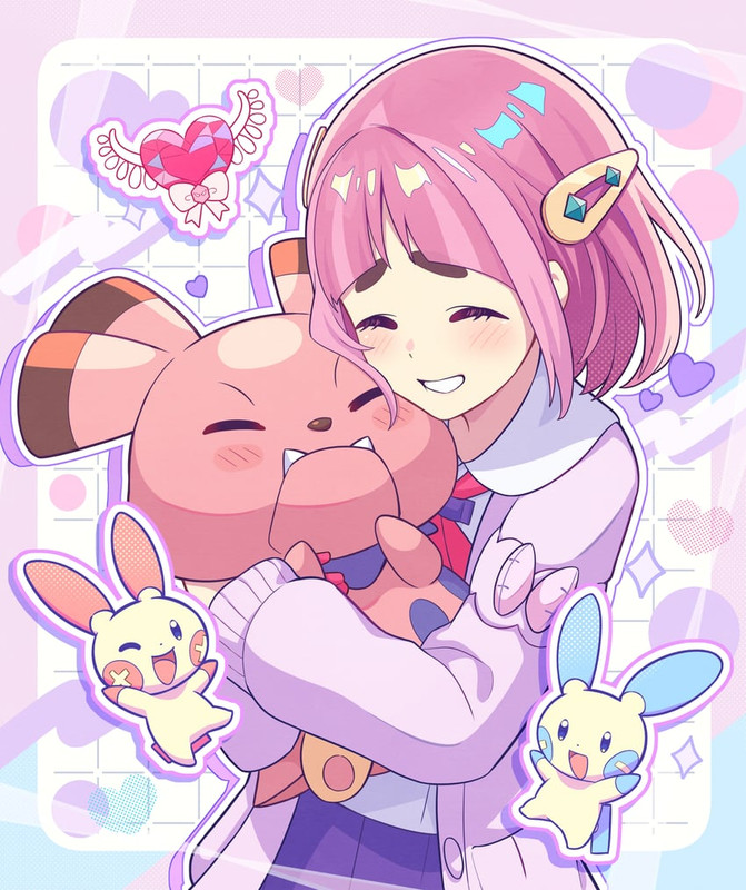 minun-plusle-lacey-and-snubbull-pokemon-