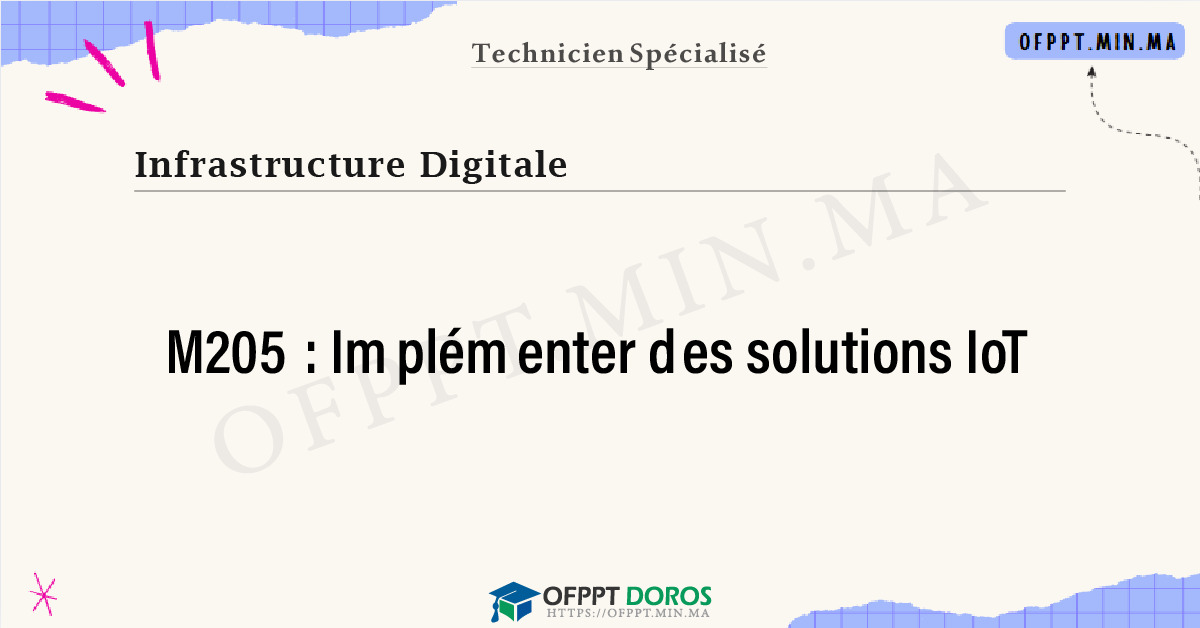 Sommaire détaillé du cours Implémenter des solutions IoT M205 OFPPT - Structure du module