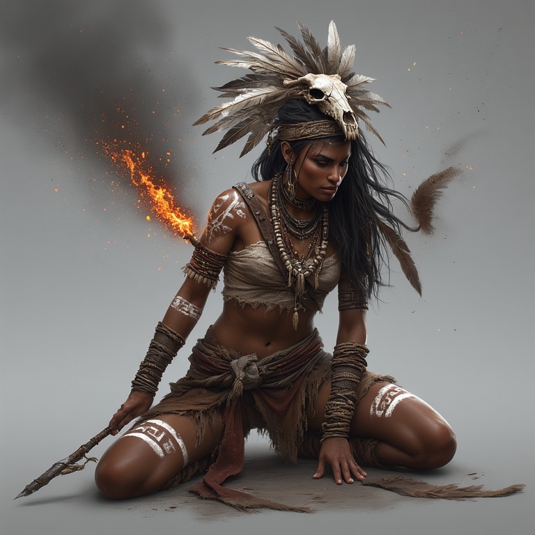 A-powerful-tribal-warrior-woma