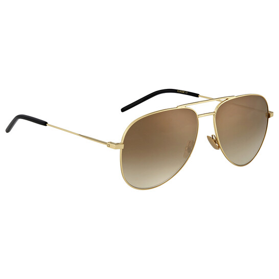 Saint Laurent 009 CLASSIC 11 Gold Pilot Brown Gradient 59-14  display picture 2