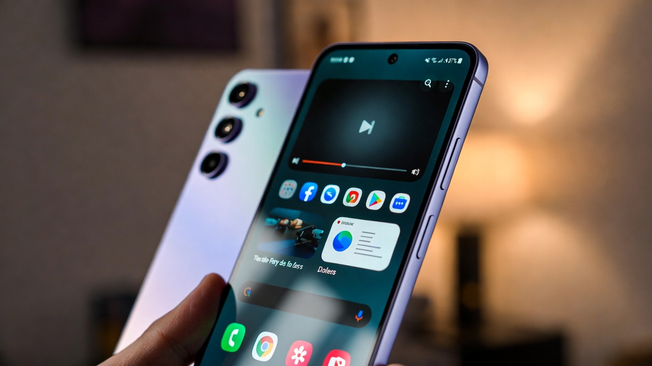 Samsung Galaxy A16 5G showing its large 6.7-inch display for streaming and browsing