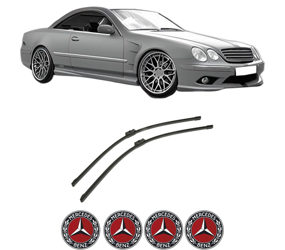 Set stergatoare auto MERCEDES-BENZ S-CLASS Coupe (C215) din 1999-2006, pentru parbriz auto, 2 bucati, Bosch Aerotwin, din cauciuc siliconat rezistent, 4 Stickere Auto MERCEDES-BENZ