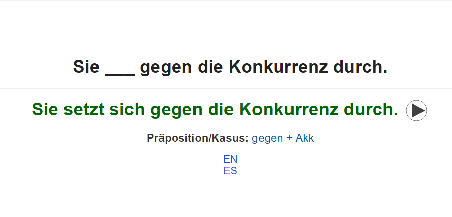 Card preview: Cloze layout with audio button