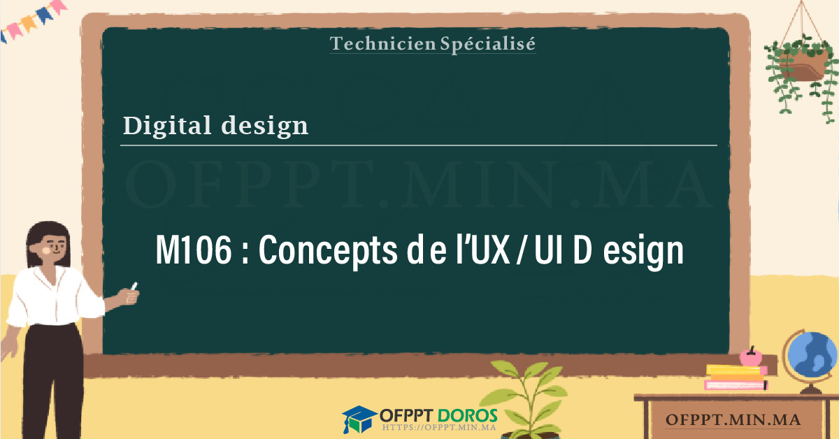 Sommaire détaillé du cours Concepts de l’UX/UI Design M106 OFPPT - Structure du module