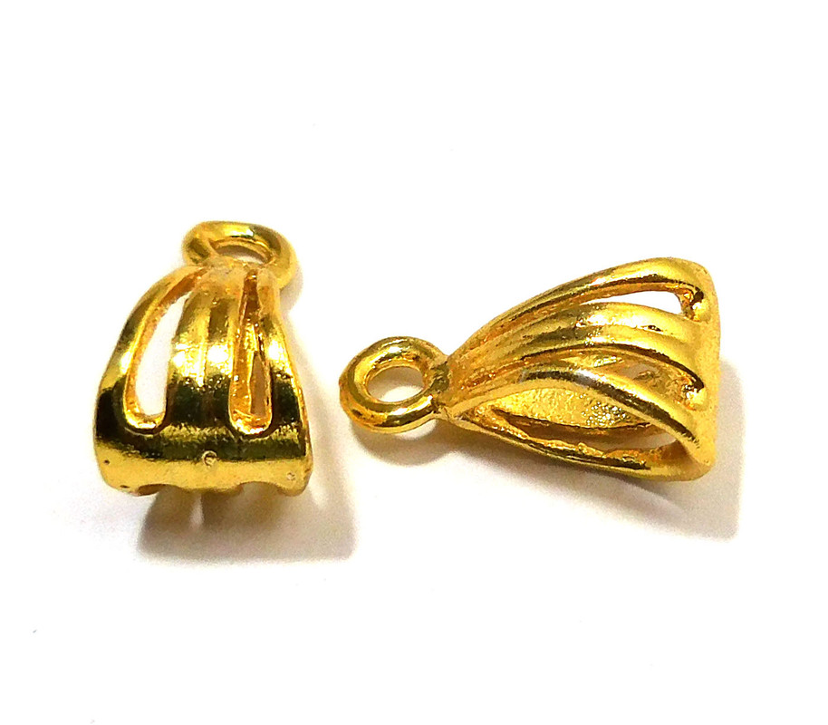 12 Pcs 12X6mm Bali Pendant Bail 18k Gold Plated Jewelry Supplies ha797 eBay