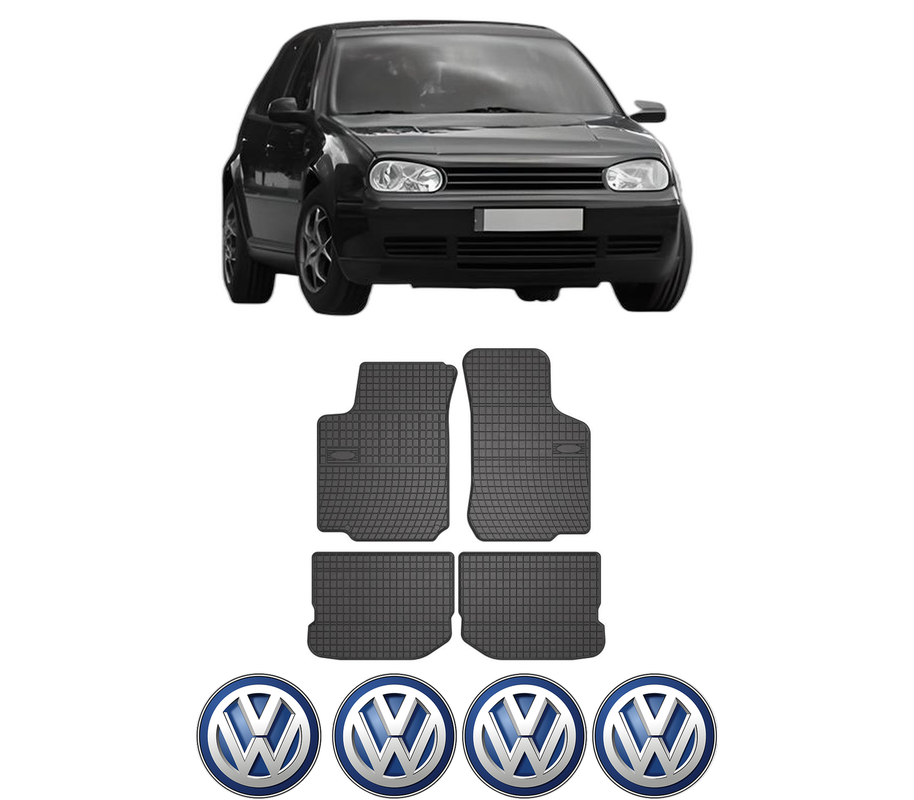 Set covorase presuri Volkswagen GOLF IV Van (1J1) din 1997-2004, auto, din cauciuc thermoplastic, 4 Stickere auto cu Volkswagen