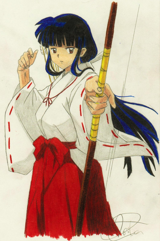 Hình vẽ Kikyou, Kagome, Sango bộ Inuyasha - Page 5 The_priestess_lady_kikyo_by_xmomooh-d8suld8