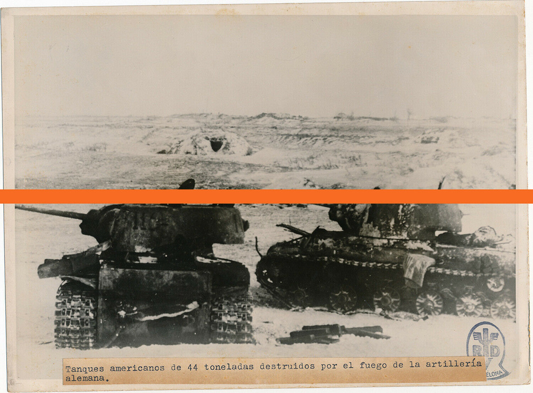 Zerstörte amerikanische Panzer - Wehrmacht - Foto 2. Weltkrieg