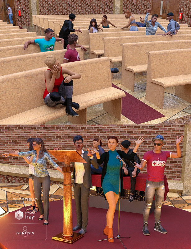 daz3d Lotus Auditorium Poses for GEN8 Main