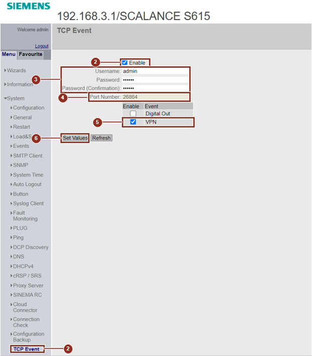 VPN connection on a SCALANCE M800 / S615 via TCP VPN connection on a SCALANCE M800 / S615 via TCP