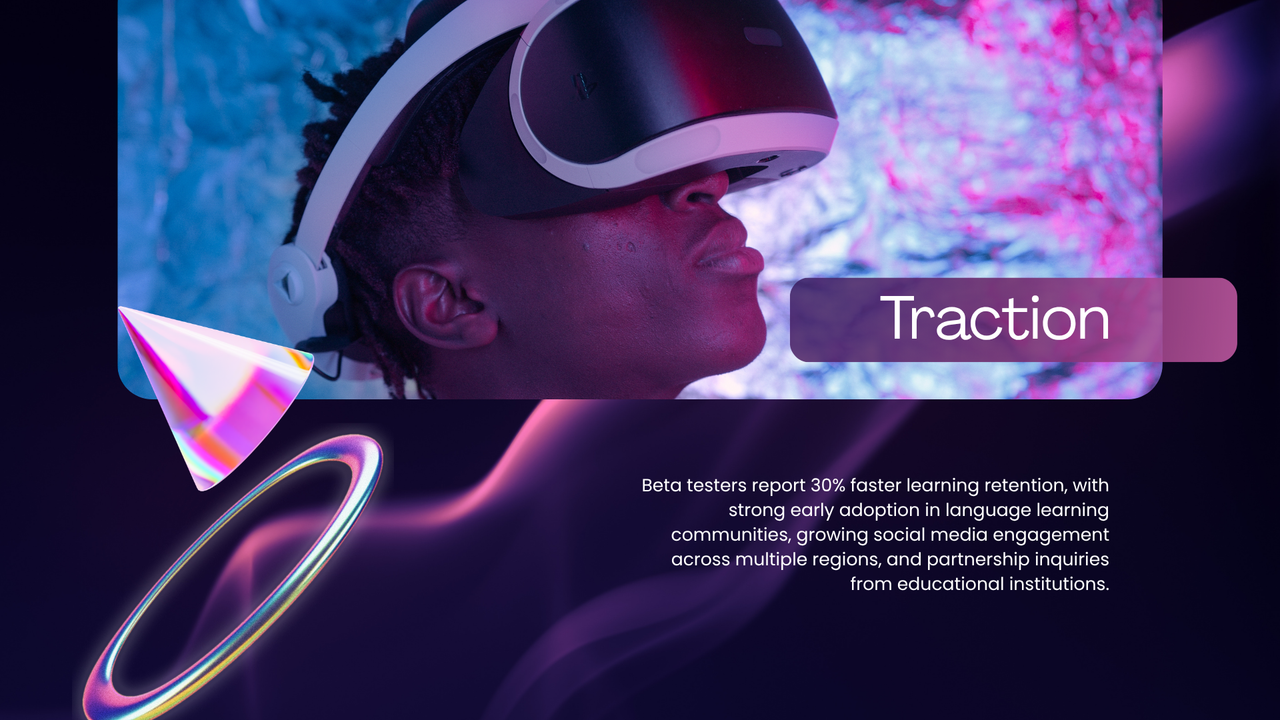 Purple and White Modern VR Business Pitch Deck Presentation