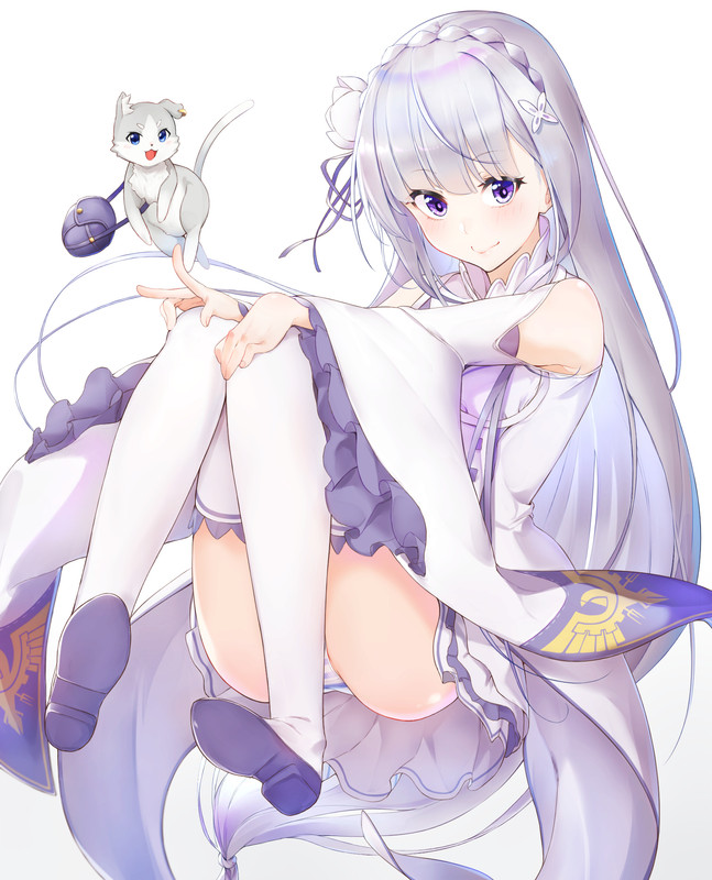 emilia-and-puck-re-zero-kara-hajimeru-isekai-seikatsu-drawn-by