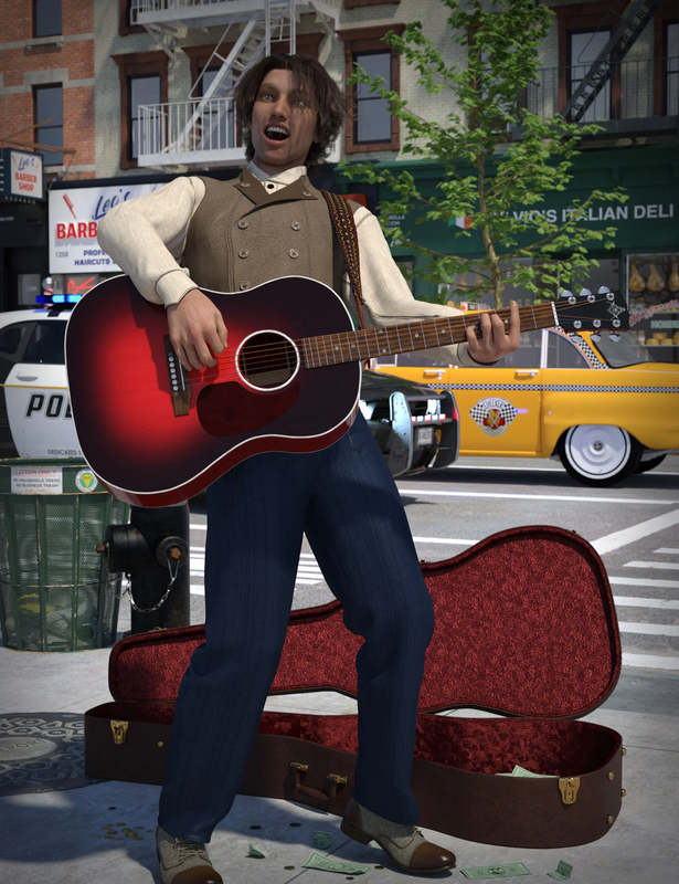 Acoustic Guitar And Poses For Genesis 8