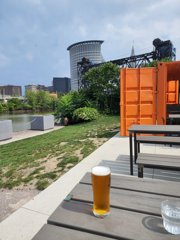 A beer in the industrial "flats" of Cleveland. r/beerwithaview