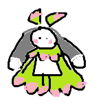 crudely drawn humanoid leaf sheep