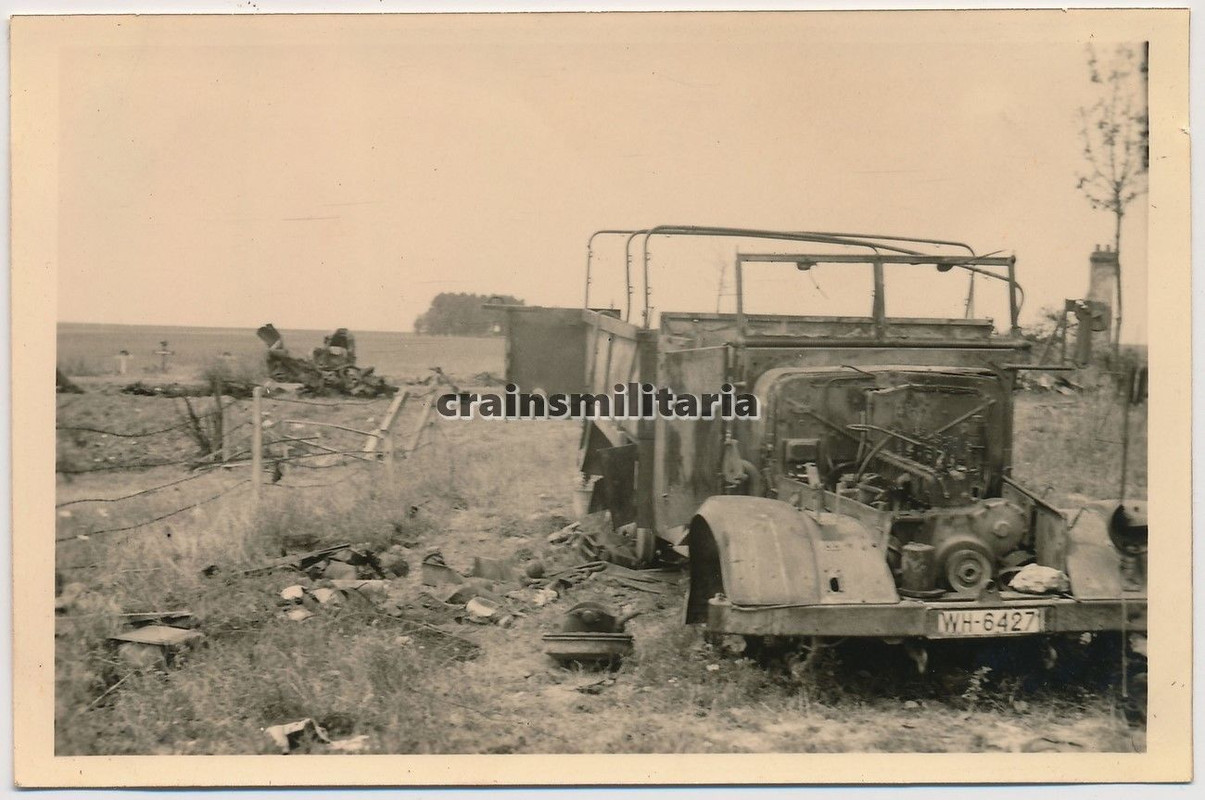 Orig. Foto zerstörte Einheitsdiesel Lkw in Frank
