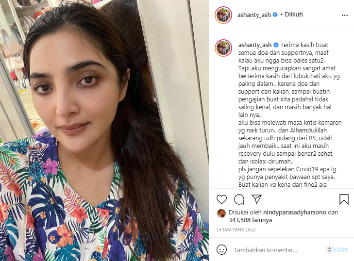 Ashanty mewanti-wanti untuk tak menyepelekan Covid-19