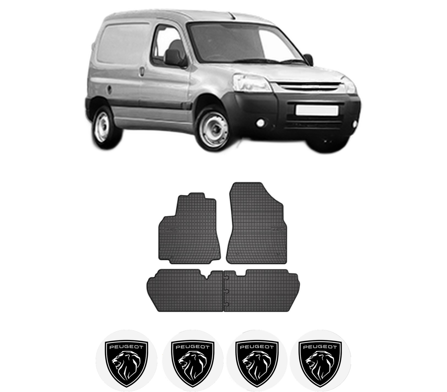 Set covorase presuri PEUGEOT PARTNER Box Body/MPV din 2008-2016, auto, din cauciuc thermoplastic, 4 Stickere auto cu PEUGEOT
