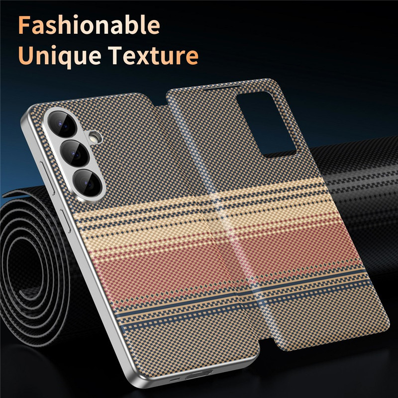 Husa Samsung Galaxy A57 Smart Gradient Wallet, Raspuns apel fara deschidere, Protectie 360°, Inchidere Magnetica, Protectie Camera, Protectie Sporita, Sunset, Maro 6601215484C 7