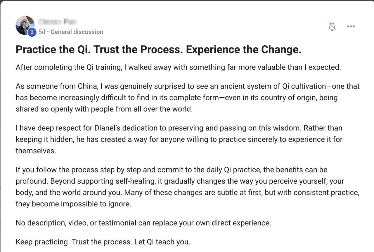 Community testimonial