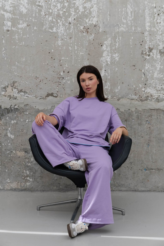 Штани прямі фіолетові