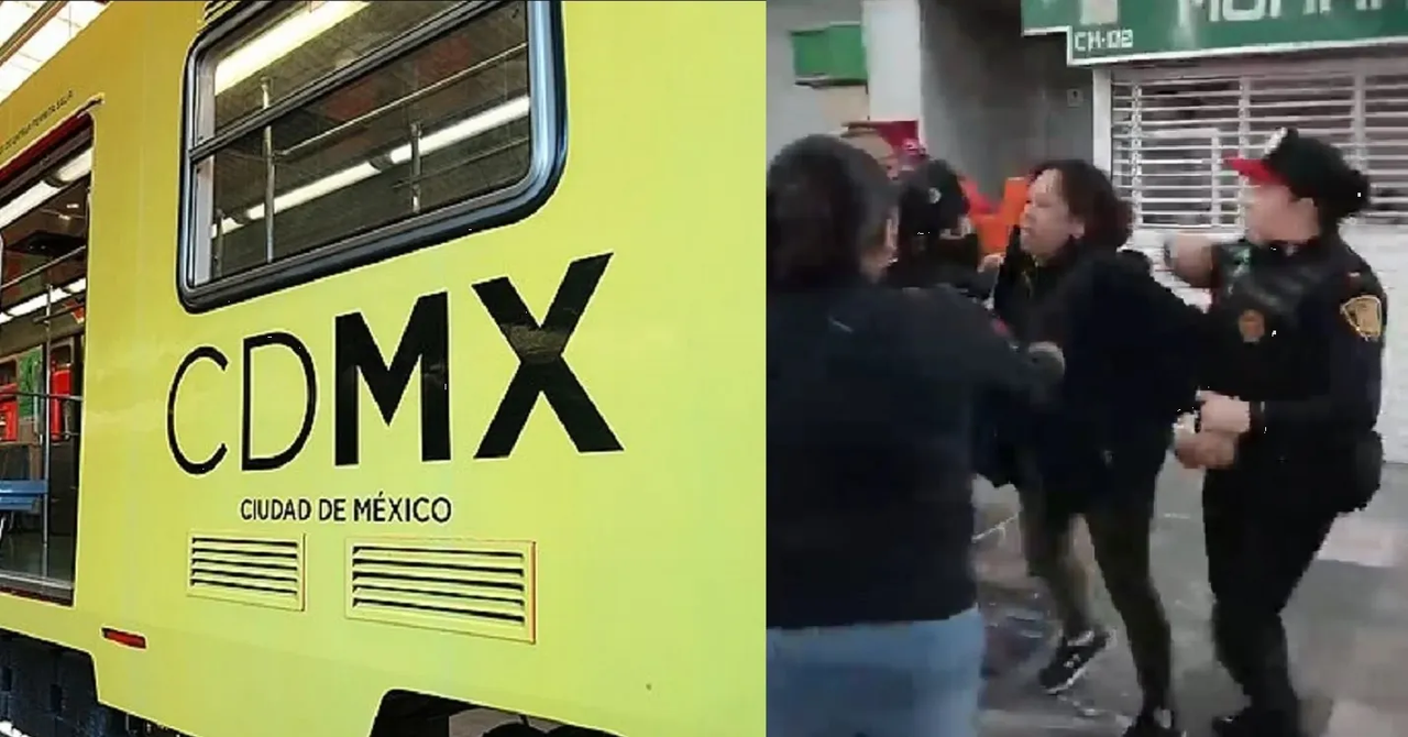 Vendedores ambulantes provocan riña con la policía del Metro CDMX: video