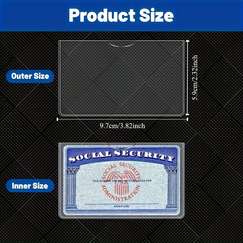 Product Size Clear Plastic Card Sleeves Social Security Card Protector Medicare Card Holder Protector Sleeves