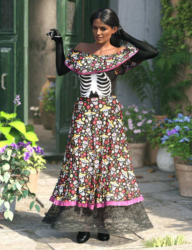 dForce Dia de los Muertos Outfit for Genesis 8.1 Females