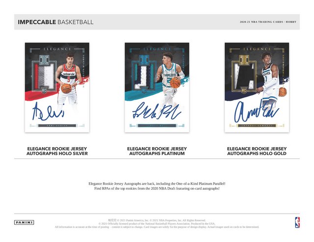 FICHE] 2020-21 PANINI IMPECCABLE - Basketball Trading Cards